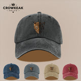 1 gorra de béisbol retro con estampado leopardo - Diseño ajustable similar al oído del cheetah, ligera y transpirable para , viajes u outfits casuales: marrón//beige claro (lavada manual)