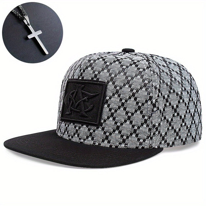 2pcs Gorras de Béisbol Hip-Hop para Hombres con Parches de Letras AC, Estilo Gótico, Sombreros Deportivos Ajustables para Senderismo, Fiestas y Regalos, Poliéster Ligero, Negro/Gris/Azul Marino, Accesorio de Fiesta Gótica | Tocado Elegante | Tejido Dur...