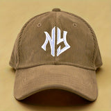 1 Gorra de béisbol de pana NY bordada, unisex, ajustable y transpirable para golf para mujer, gorra curva Y2K de moda de verano para parejas, actividades al aire libre, ropa casual, gorra de moda, sombrero elegante, construcción duradera, gorra ligera,...