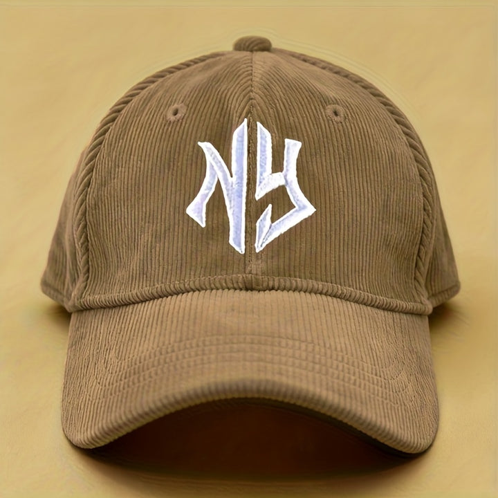 1 Gorra de béisbol de pana NY bordada, unisex, ajustable y transpirable para golf para mujer, gorra curva Y2K de moda de verano para parejas, actividades al aire libre, ropa casual, gorra de moda, sombrero elegante, construcción duradera, gorra ligera,...