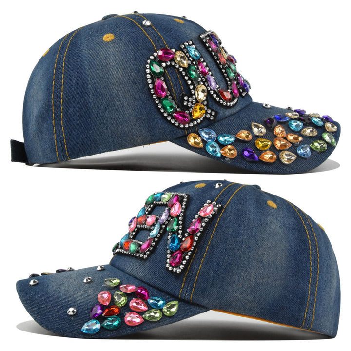 Gorra Unisex QUEEN con Rhinestones, Ajustable Snapback con Visera Curva para Fiestas de Navidad, Outfits Diarios y Logo/Regalo (Diseño Brillante)